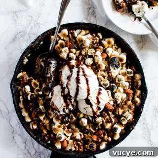 Rocky Road Brownies Recipe: Chewy Chocolate Fudge with Marshmallows and Nuts 5 The most delicious and easiest one bowl skillet rocky road brownies. The perfect weekend dessert!