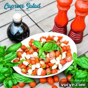 Caprese Salad: Fresh Tomato, Mozzarella & Basil Recipe 20 Caprese Salad is a simple fresh tomato salad recipe made with fresh tomatoes, basil, and mozzarella with balsamic vinegar and olive oil for a quick and easy side dish all summer long.