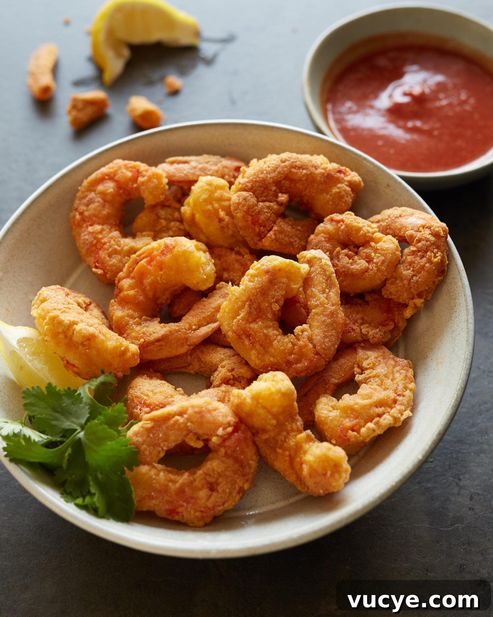 Paleo Popcorn Shrimp with Tangy Cocktail Sauce 2 Paleo Popcorn Shrimp Whole30 Cocktail Sauce Primal Gourmet Easy Recipe