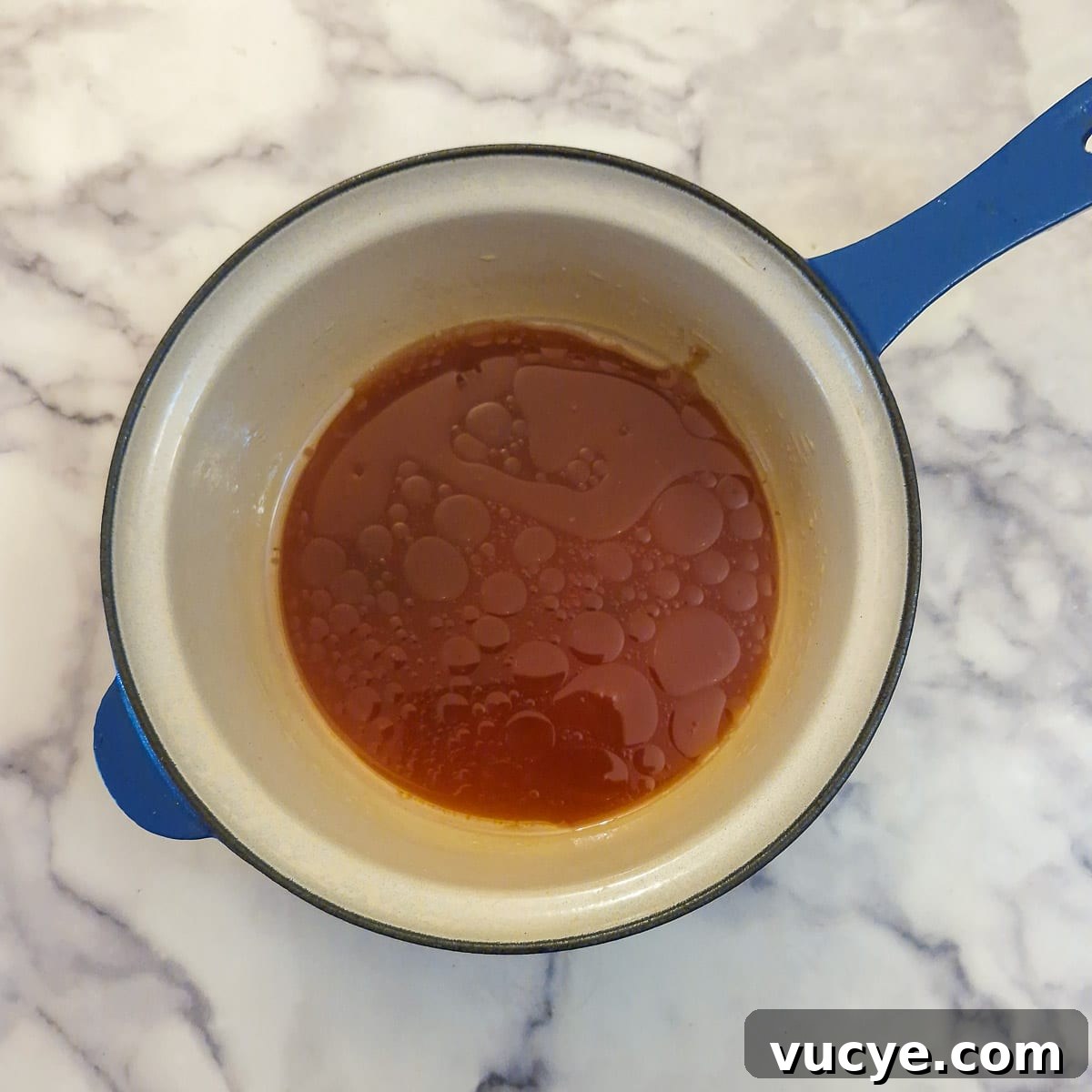Marinade ingredients combined in a saucepan.