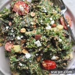 plate with kale salad.
