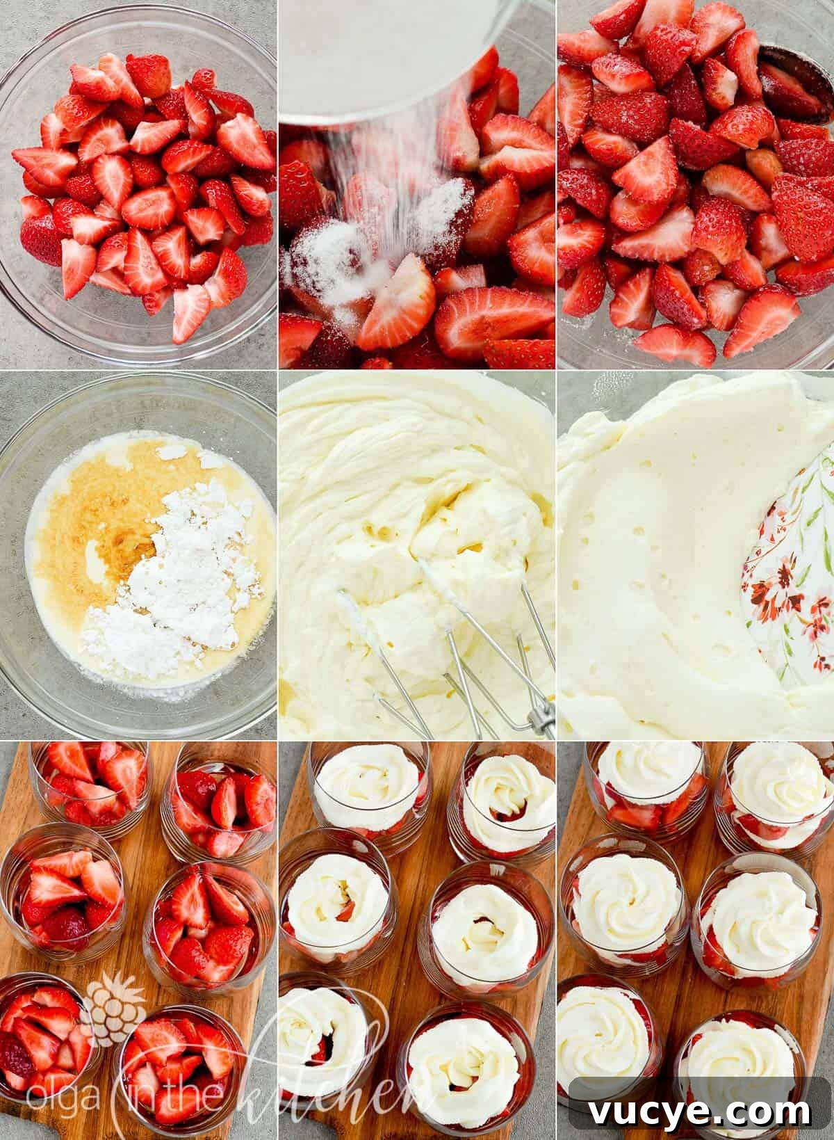 Strawberry and Cream Dessert Recipe: Quick Layered Treat 6 Strawberries and Cream Dessert: sugared fresh strawberries and a vanilla-flavored sweetened whipped cream make up this easy and delicious no-bake dessert the perfect treat for summer days. The perfect dessert for summer parties! olgainthekitchen.com