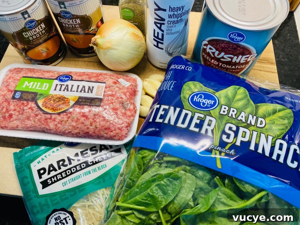 Creamy Italian Sausage and Kale Soup Recipe 2 Ingredients for the soup
