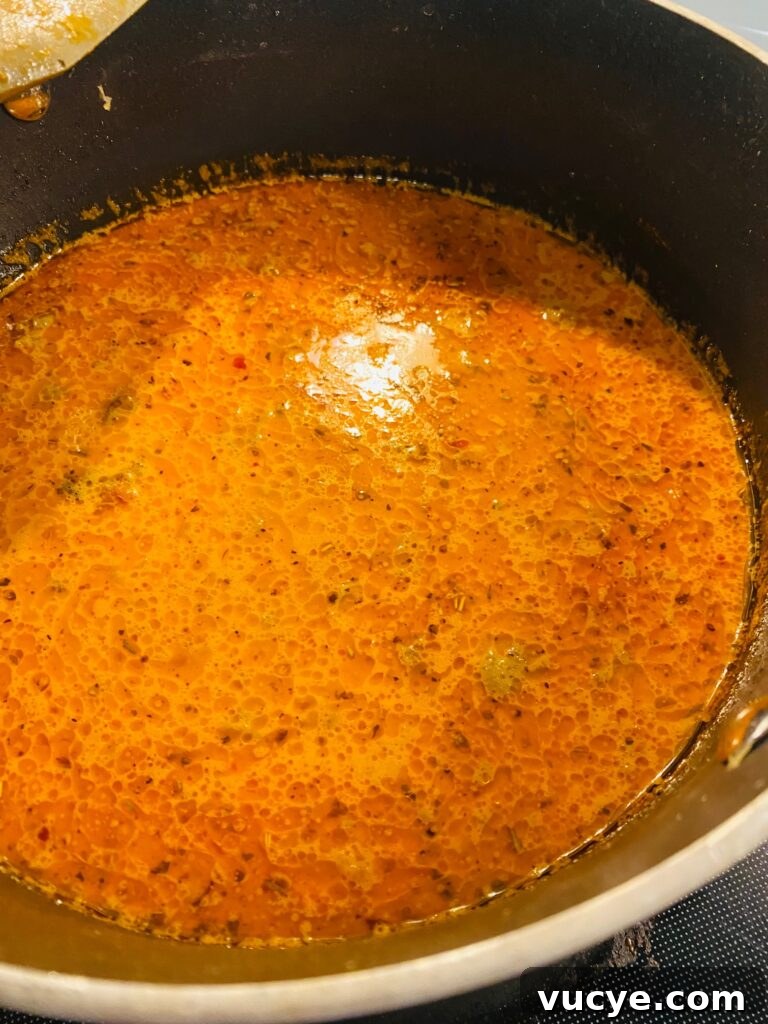 Creamy Italian Sausage and Kale Soup Recipe 7 Creamy Italian sausage soup after adding heavy cream