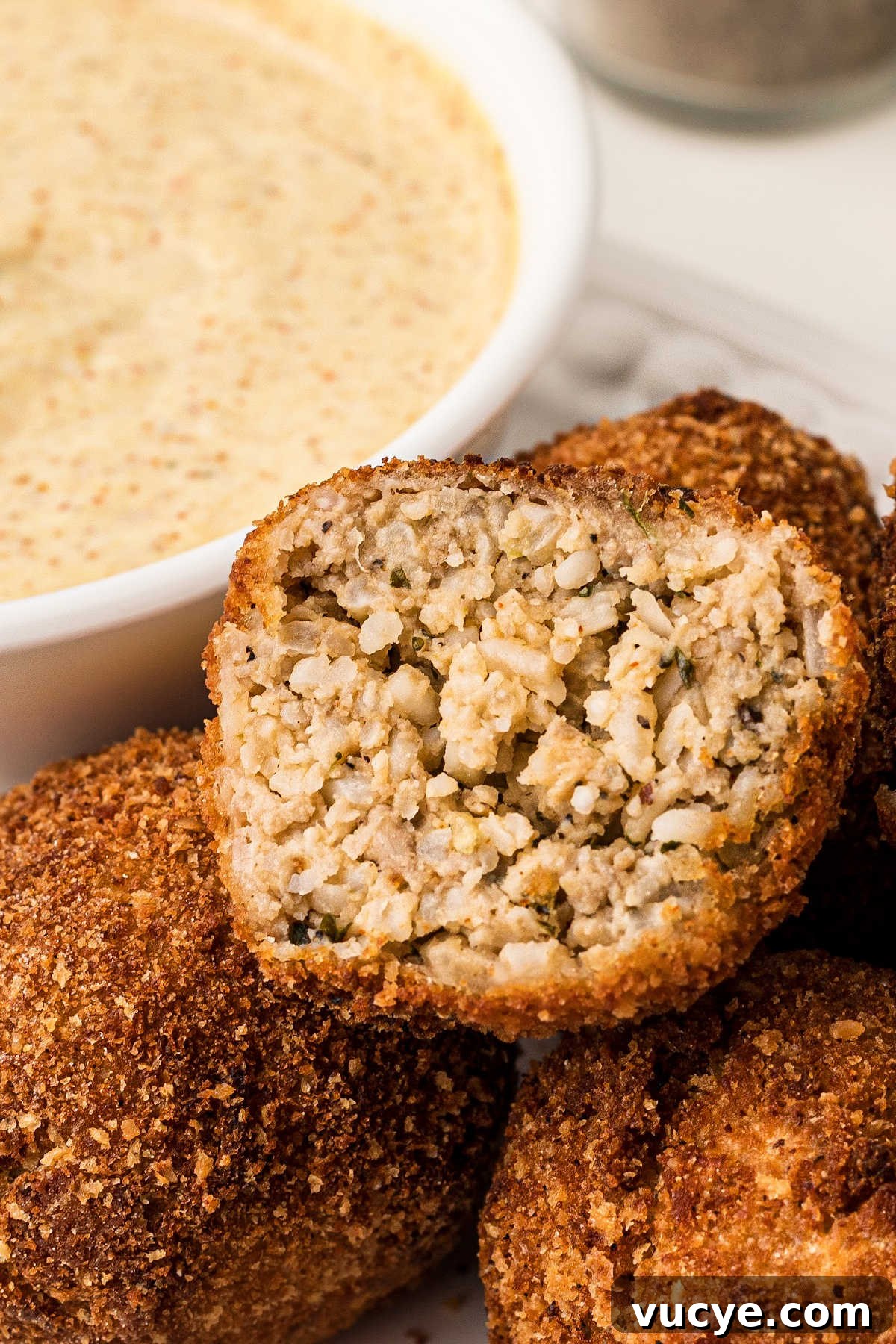 Crispy Fried Boudin Balls: Where to Find & How to Enjoy 17 Close up of the inside of a boudin ball.
