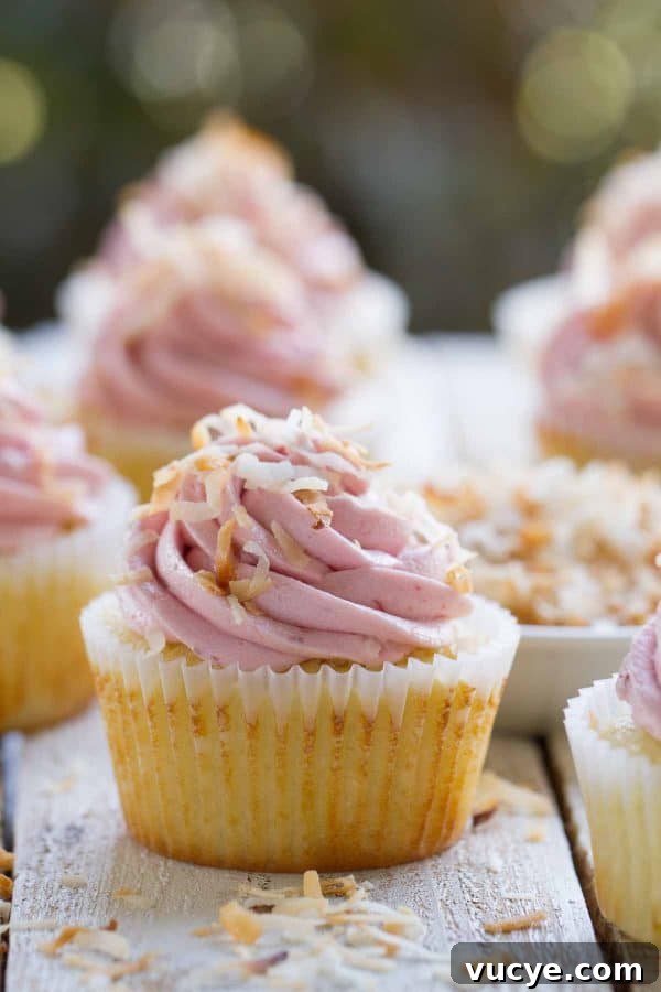 Coconut Snowball Cupcakes Recipe for Light, Fluffy Treats 6 Raspberry Coconut Cupcakes