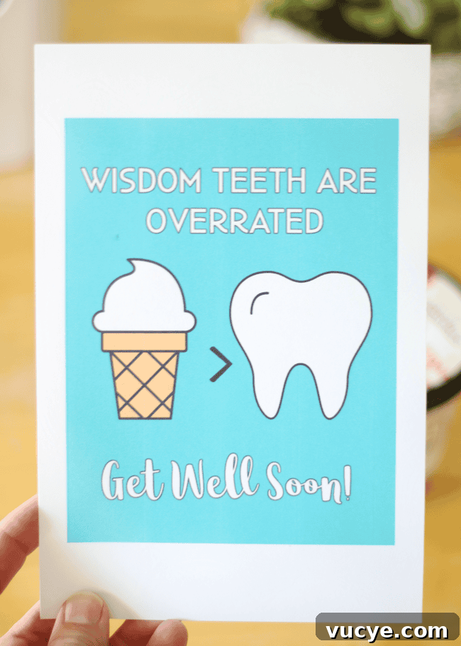 Wisdom Tooth Recovery Gift Basket Ideas with Printable Card 5 printable wisdom teeth card