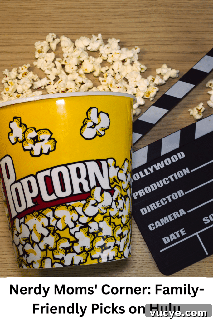 Popcorn and clapperboard for movie night