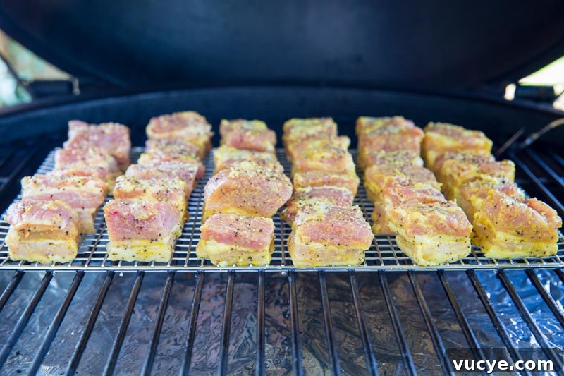 Smoked Kung Pao Pork Belly Burnt Ends Recipe for Big Green Egg 5 Kung Pao Smoked Pork Belly