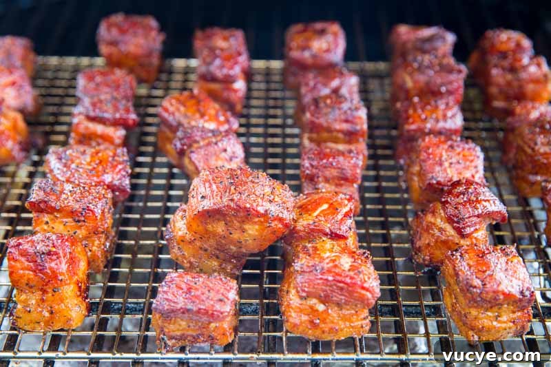 Smoked Kung Pao Pork Belly Burnt Ends Recipe for Big Green Egg 6 Kung Pao Smoked Pork Belly