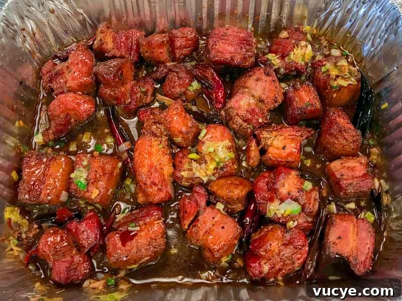 Smoked Kung Pao Pork Belly Burnt Ends Recipe for Big Green Egg 10 Kung Pao Smoked Pork Belly