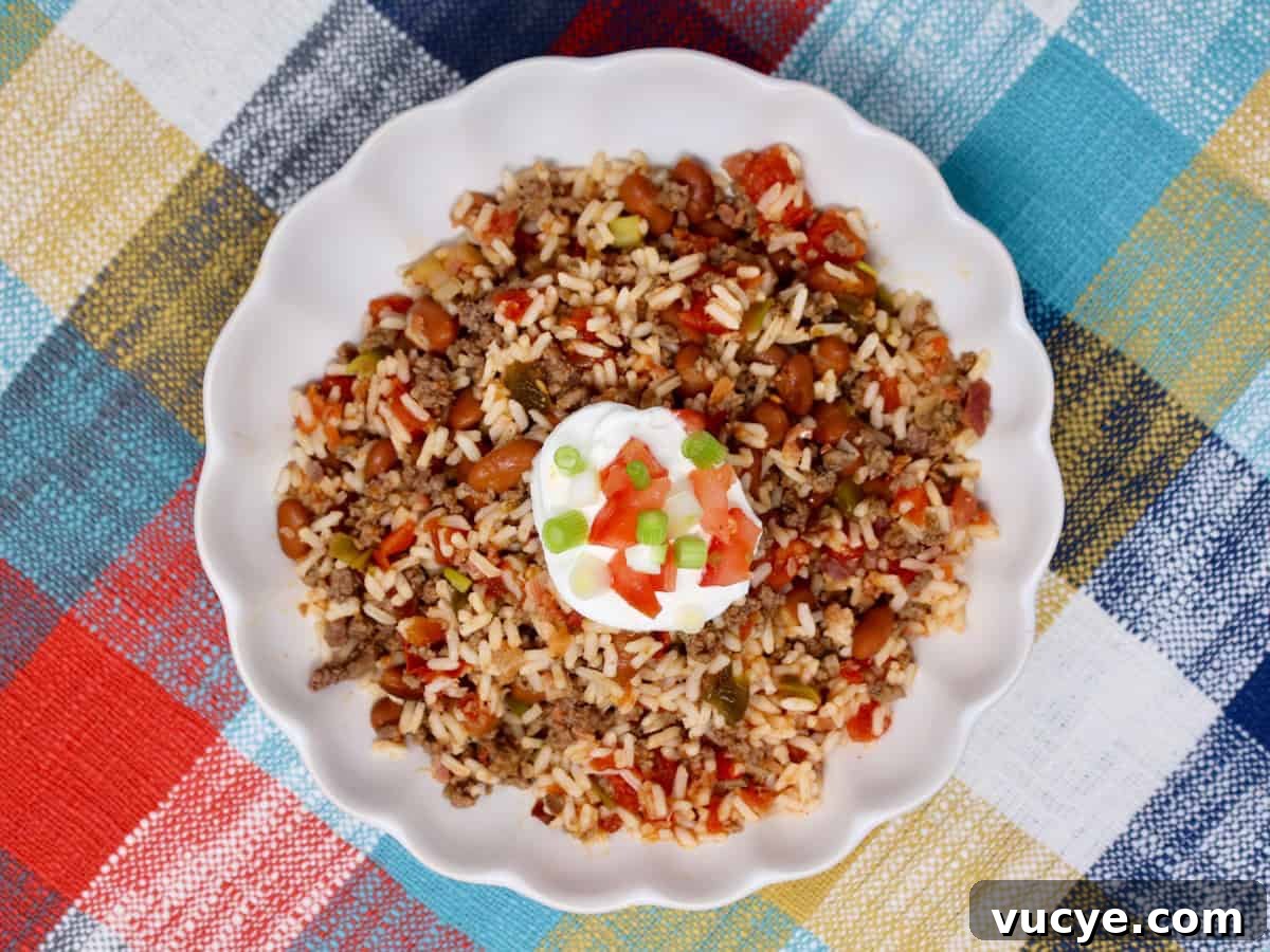 ground beef rice and beans