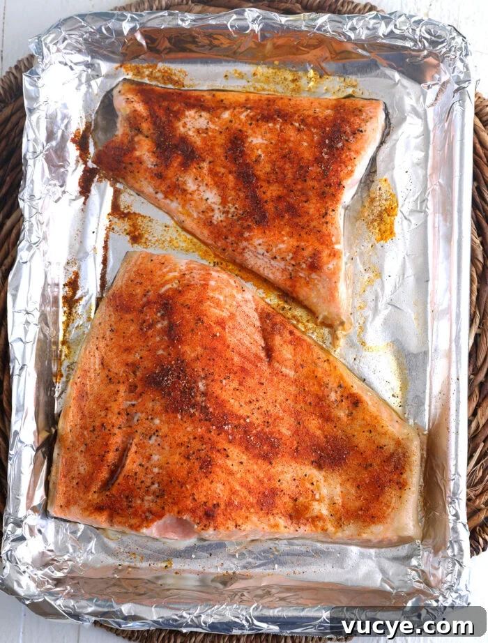 Salmon Salad with Dill & Capers: Fresh Summer Recipe 4 Baked salmon on sheet pan