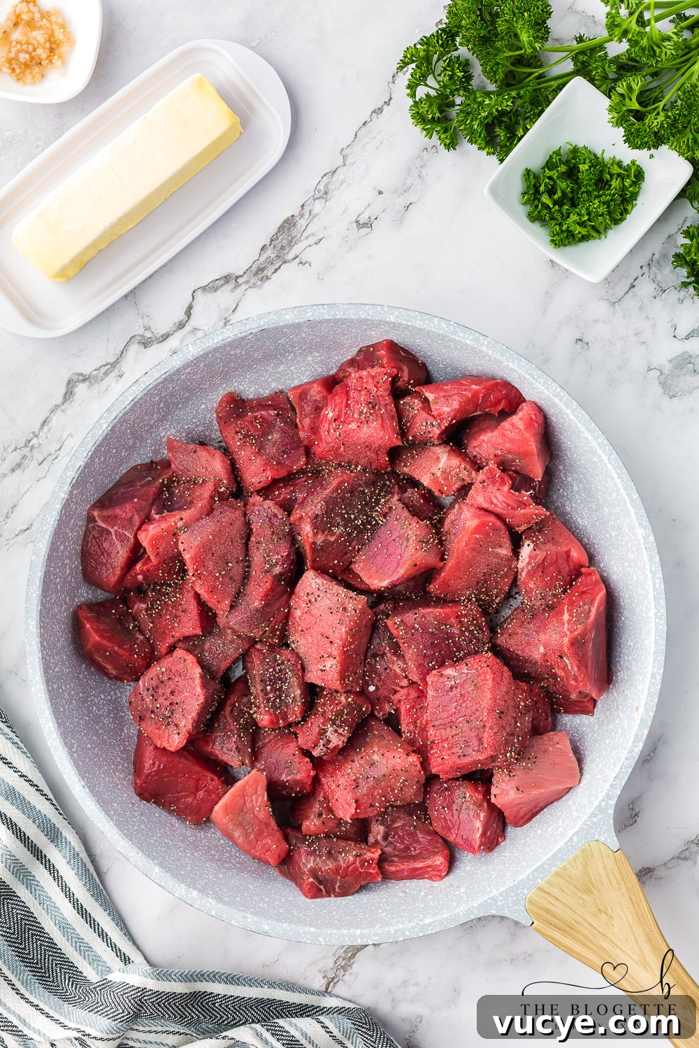 Seasoned steak cubes