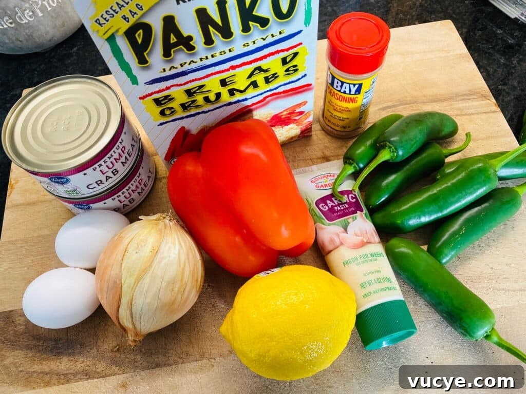 Ingredients for the crab cakes
