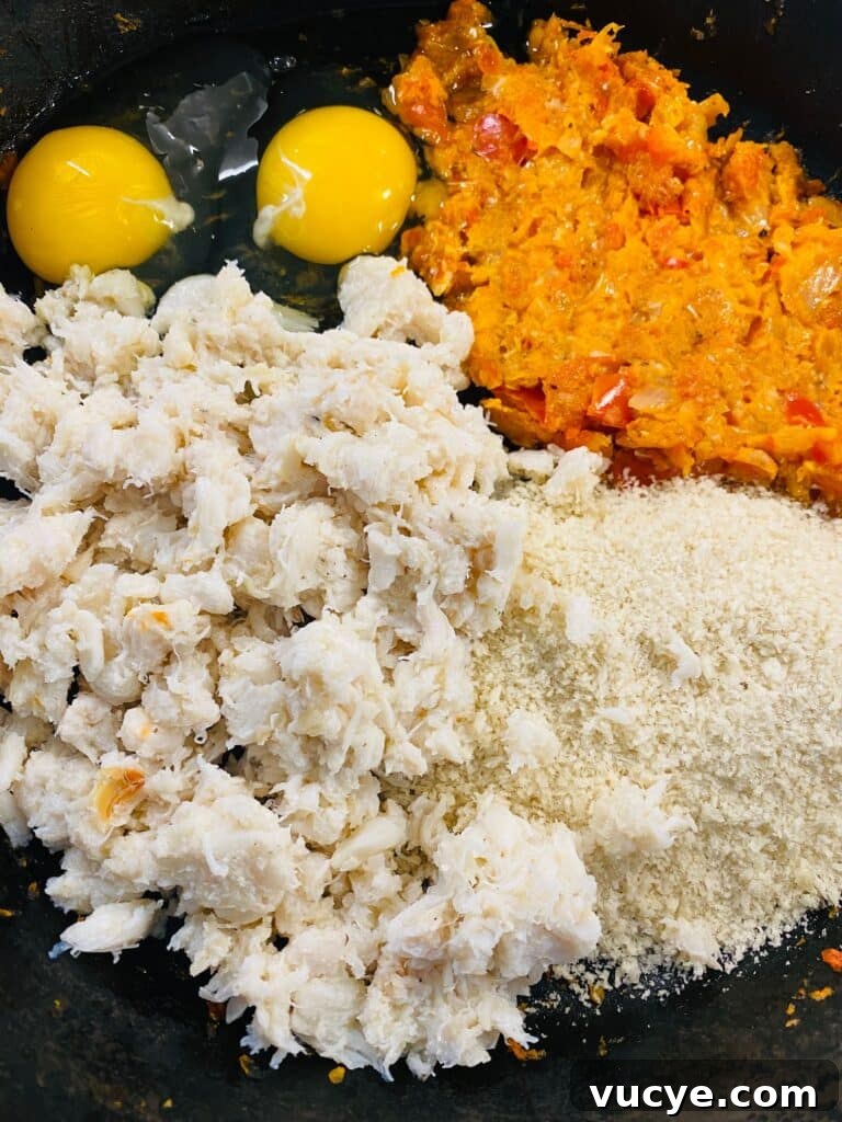 Filling for the crab cakes before mixing