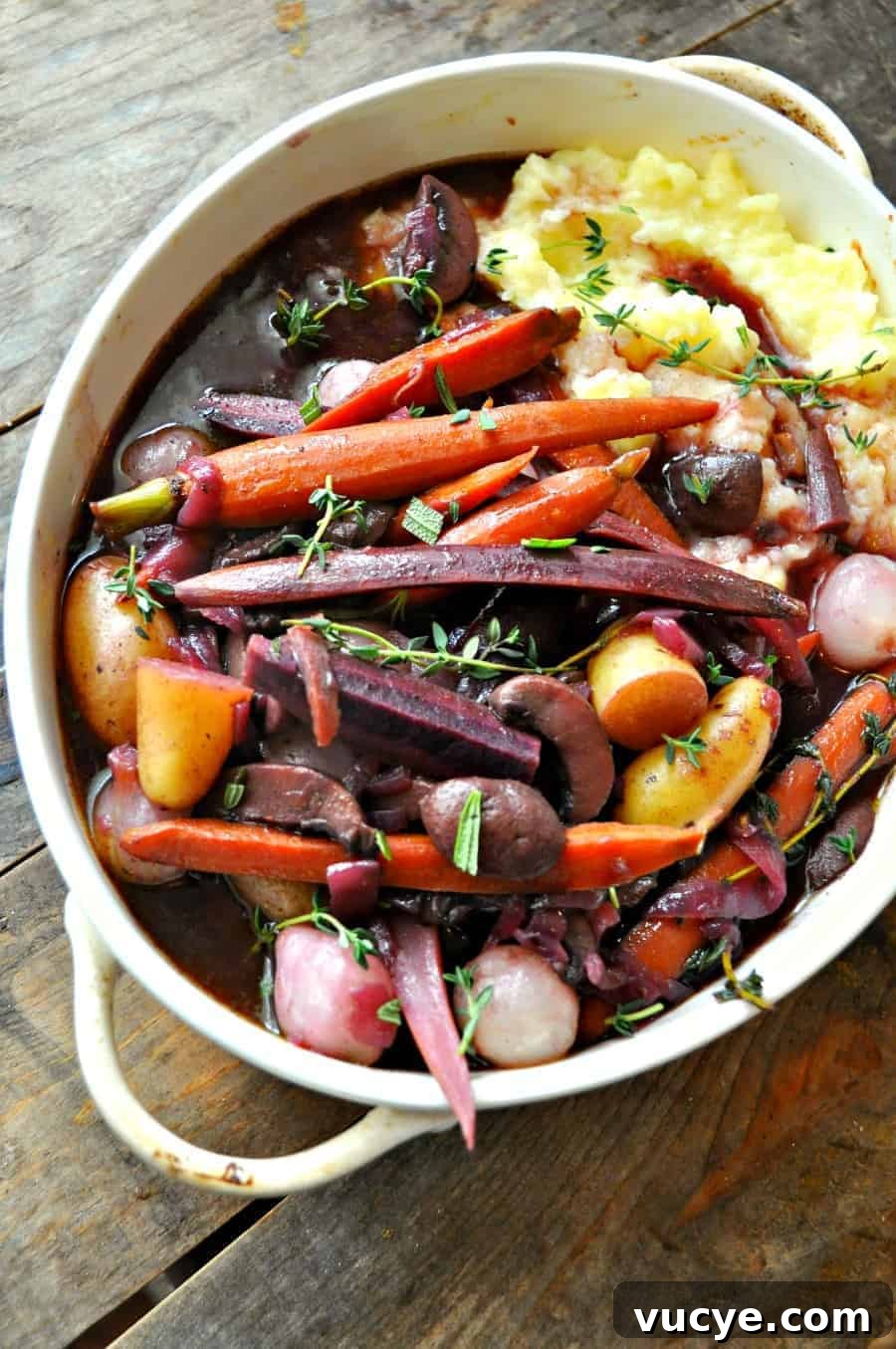 Served Vegan Coq Au Vin