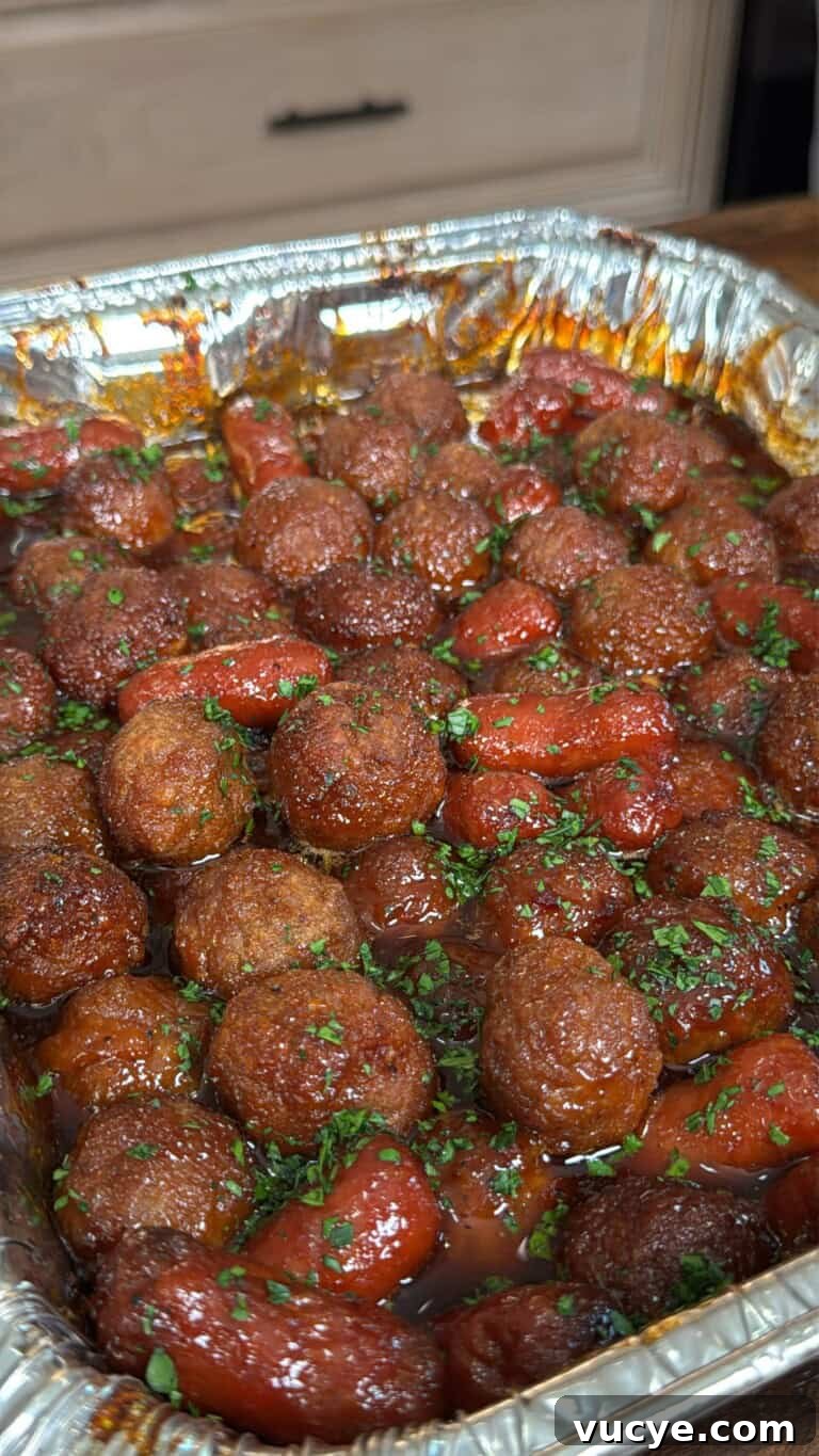 Apricot BBQ glazed meatballs