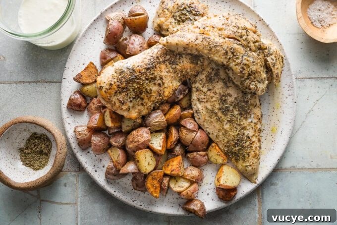 Creamy Dijon Chicken with Roasted Potatoes Recipe 7 Chicken and potatoes pan-seared and remove to a plate.