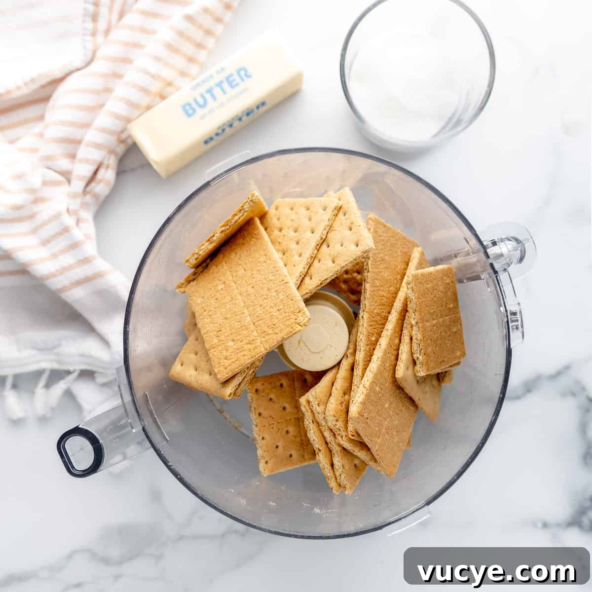 Creamy No-Bake Cheesecake Bars You Can Make Tonight 4 Overhead image of ingredients.