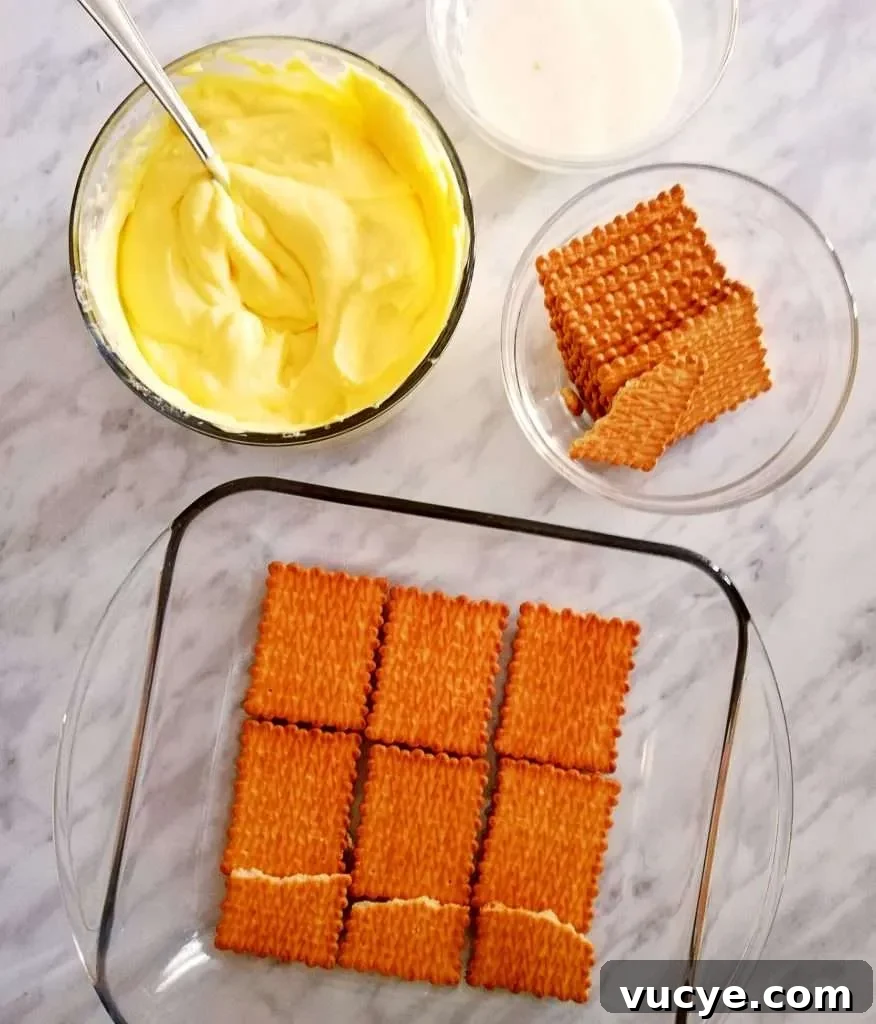 vanilla no bake biscuit cake assembly