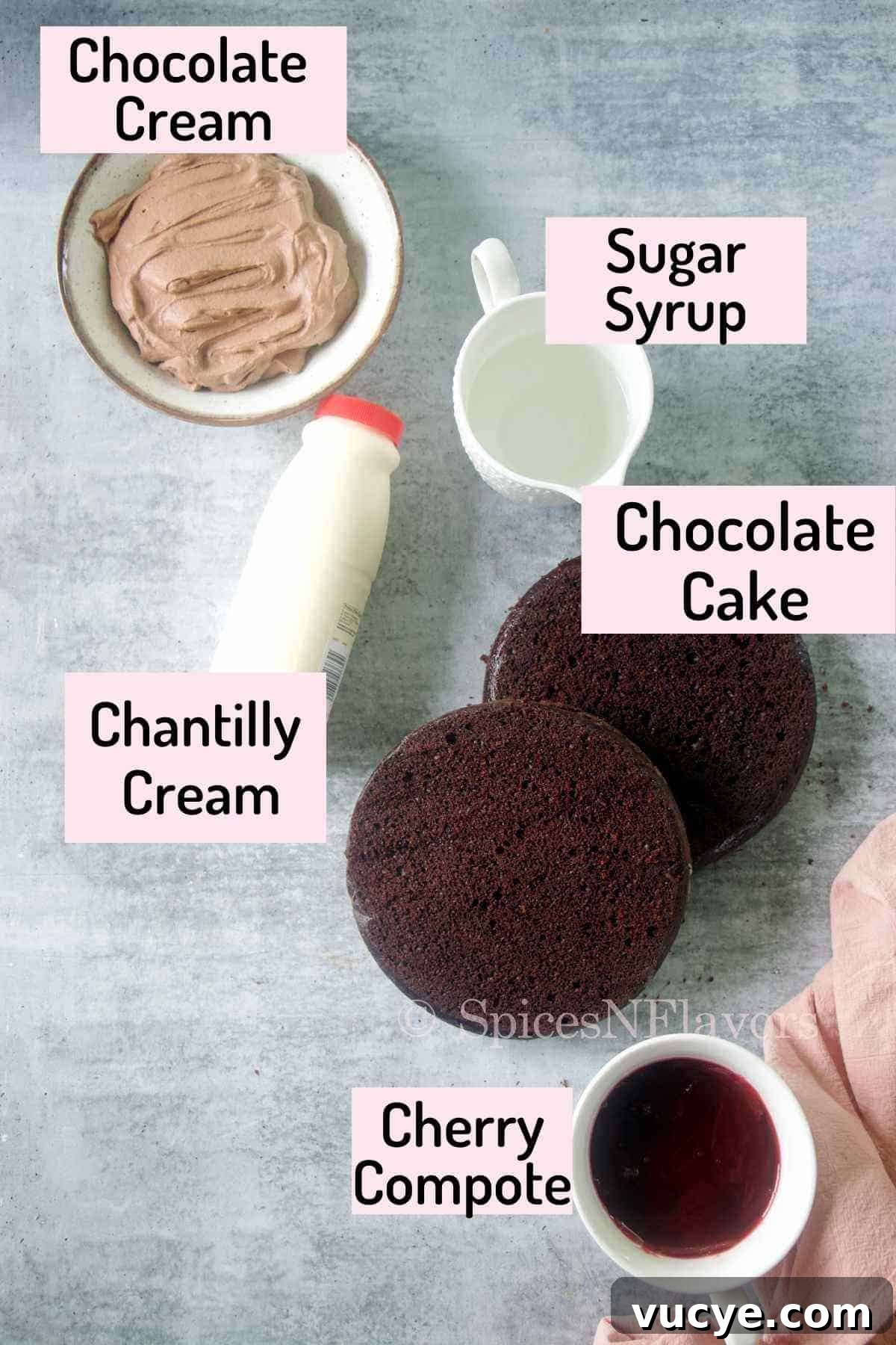 Egg-Free Black Forest Cake Recipe: Rich Chocolate Cherry Dessert 3 things needed to make the cake