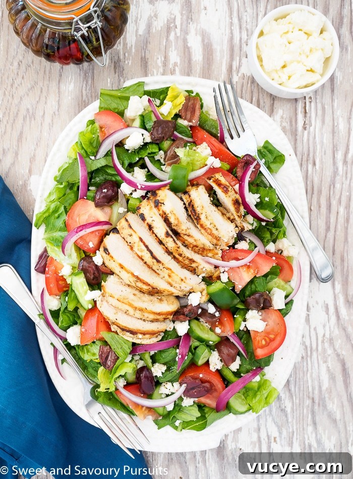Greek Salad served with Chicken