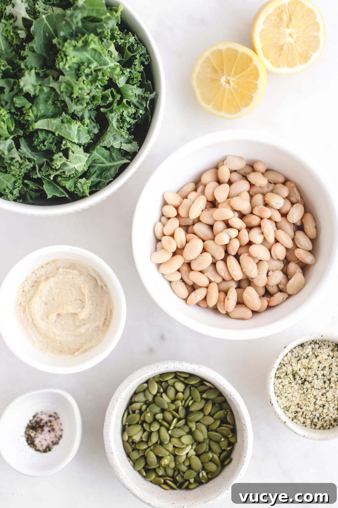 Erewhon Kale and White Bean Salad Recipe — Vegan, Gluten-Free, Oil-Free 3 white bean and kale salad veggiekins
