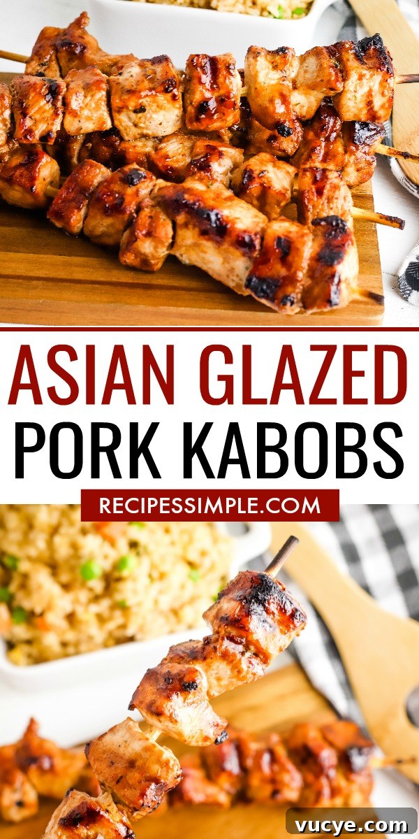 Grilled Asian Glazed Pork Kabobs Pinterest Pin