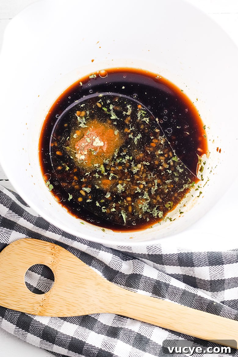 Asian Marinade in bowl For Pork Kabobs