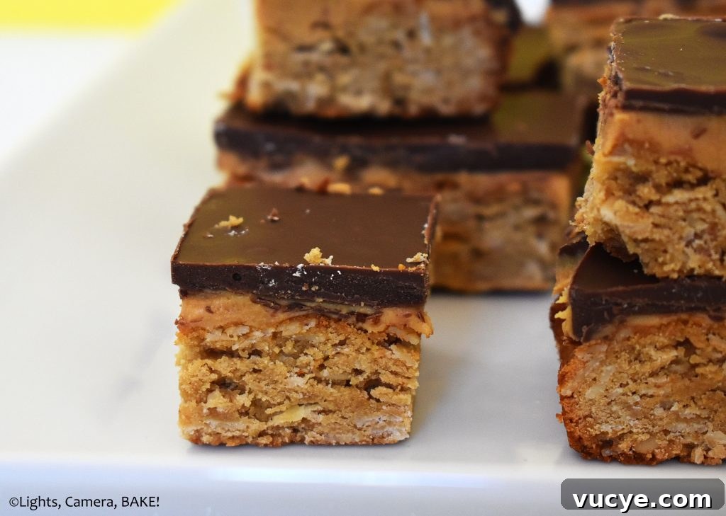 Peanut butter bars on a plate.