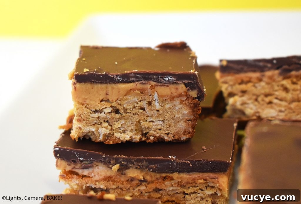 Peanut butter bars on a plate.