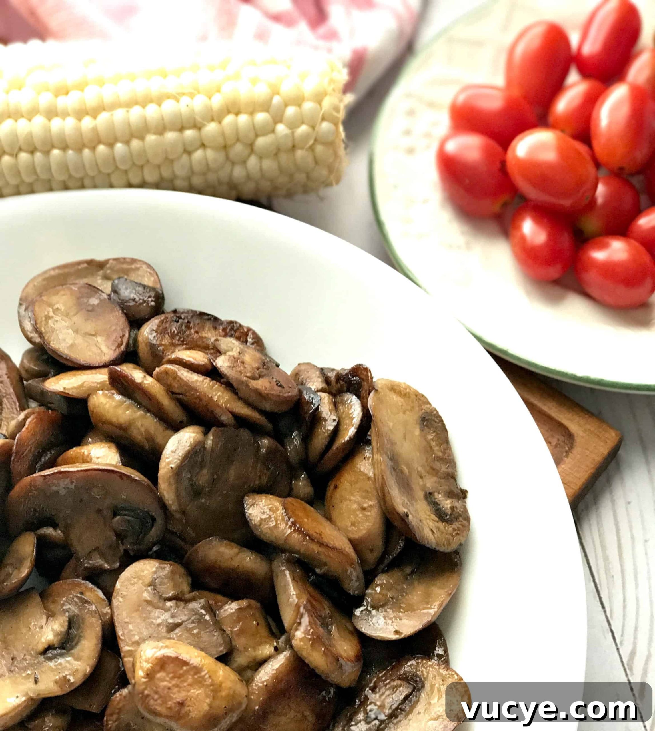 How I Get It All Done + Simple Mushroom and Corn Salad Recipe 3 Mushroom corn salad plated