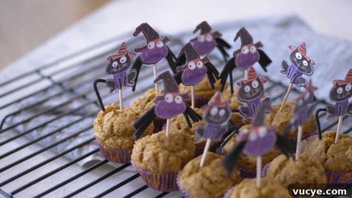 pumpkin muffins with halloween bats