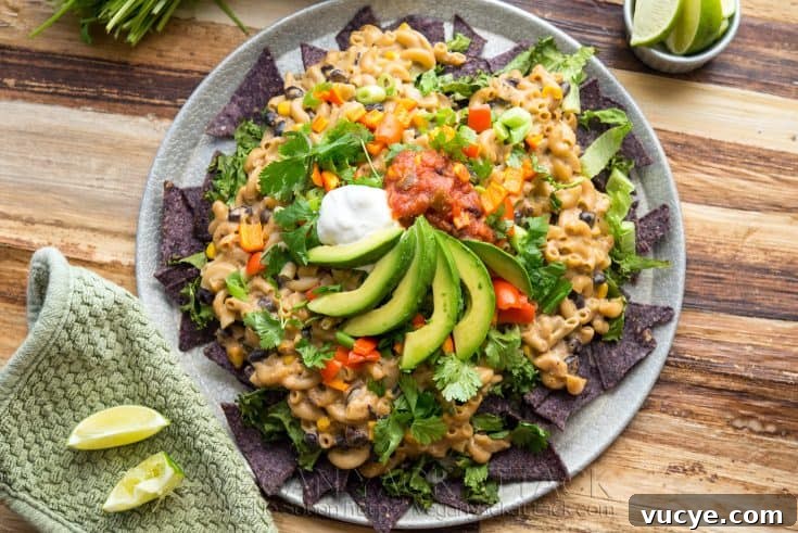 Macho Mac and Cheese Nachos closeup