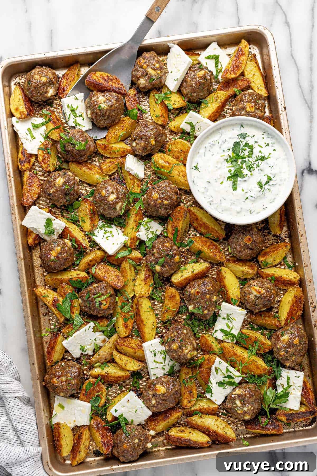 Greek-Style Sheet Pan Meatballs with Roasted Potatoes 11 img 75050 11