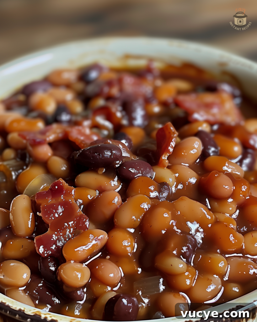 Root Beer Baked Beans Recipe with Rich Molasses Flavor 4 Easy BBQ side dishes featuring flavorful root beer baked beans with smoky bacon.