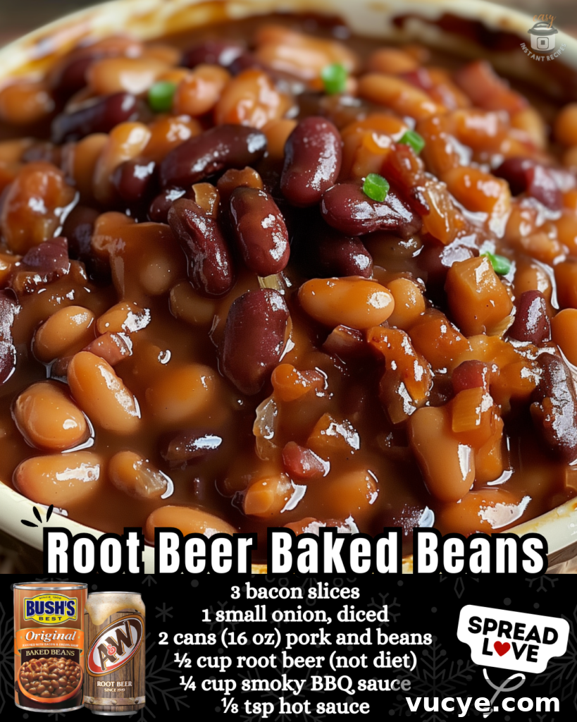 Root Beer Baked Beans Recipe with Rich Molasses Flavor 5 Easy BBQ side dishes featuring flavorful root beer baked beans with smoky bacon.