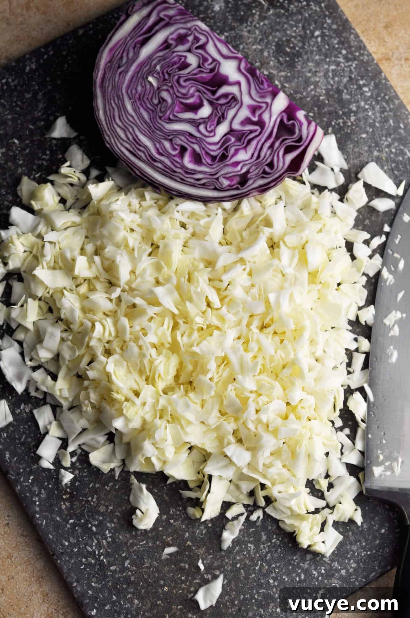 Mixing coleslaw