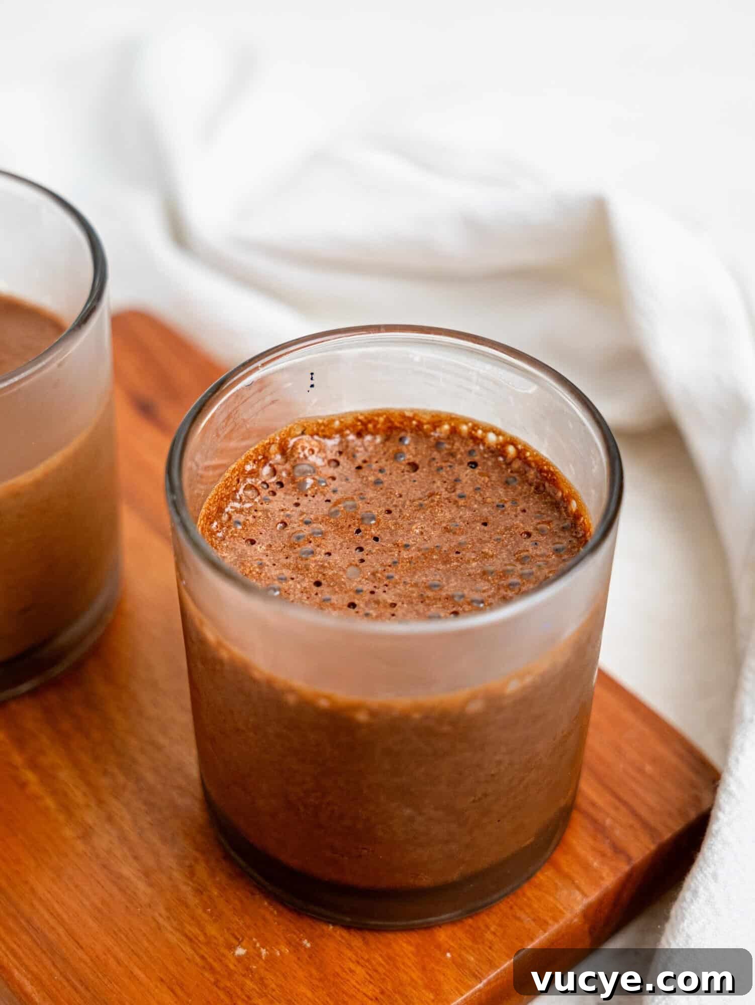 Protein Chocolate Mousse in a glass.