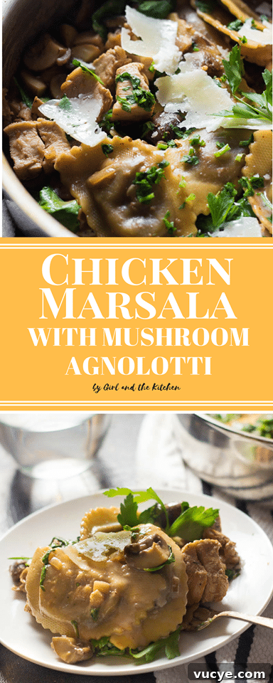 Chicken Marsala with Mushroom Agnolotti