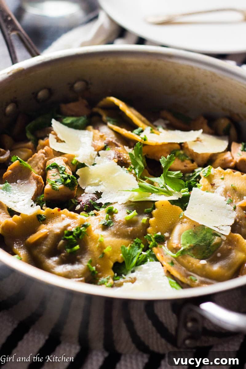 Chicken Marsala with Mushroom Agnolotti - Girl and the Kitchen