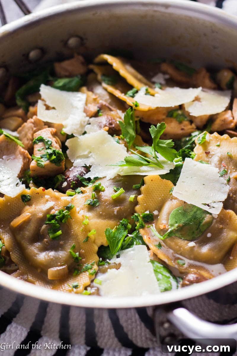 Chicken Marsala with Mushroom Agnolotti
