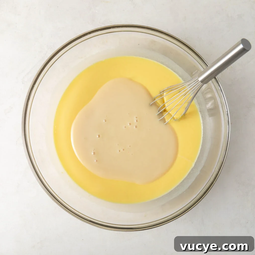 sweetened condensed milk added to pudding mix and milk