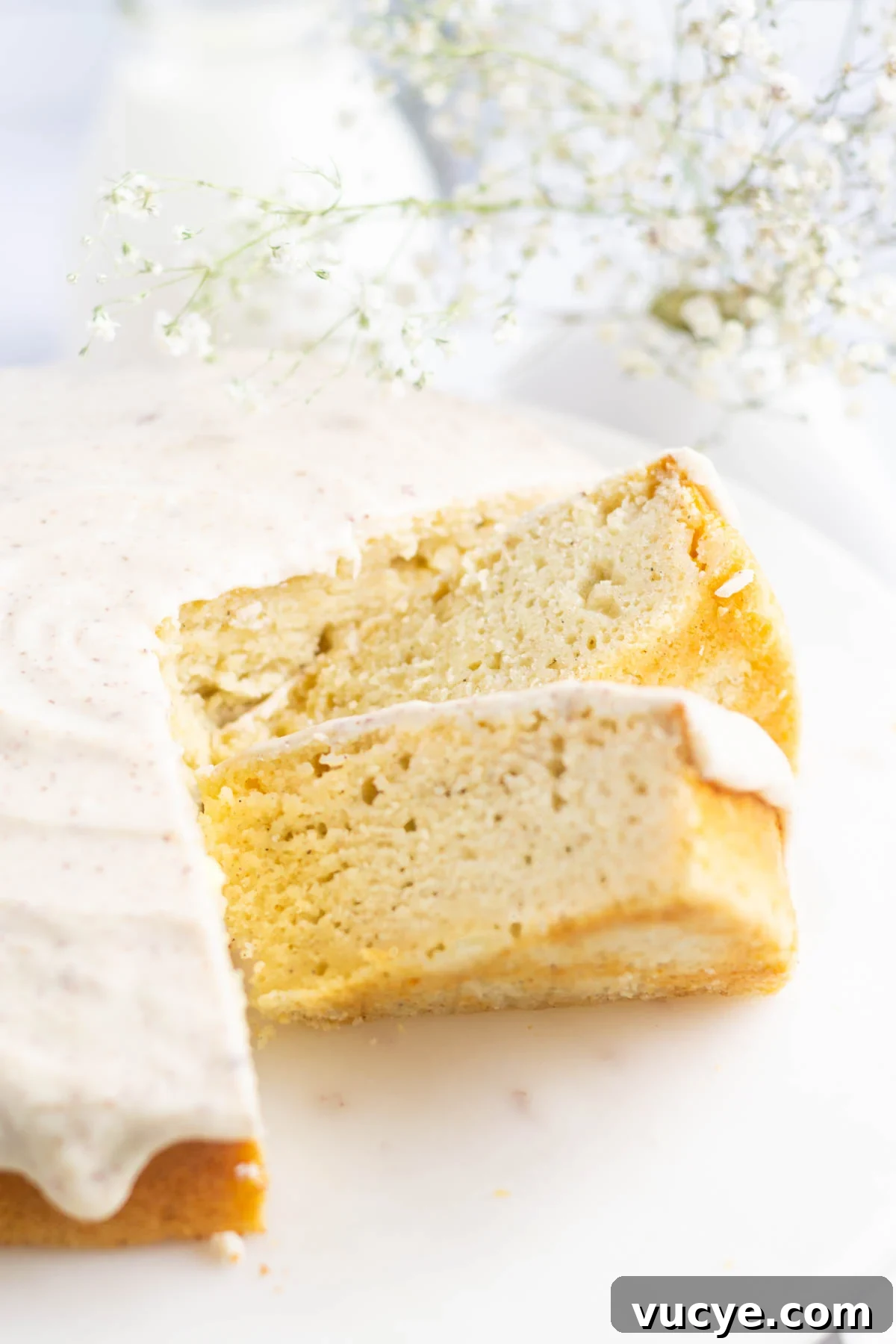 Moist Cardamom Cake Recipe with Warm Spices 12 slices of cardamom cake