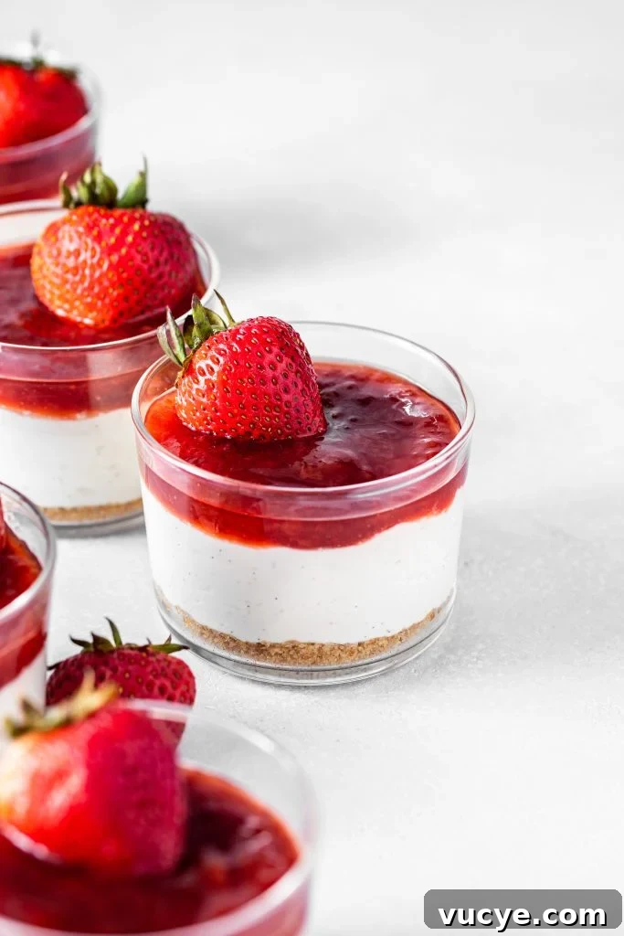 No Bake Strawberry Cheesecake Jars