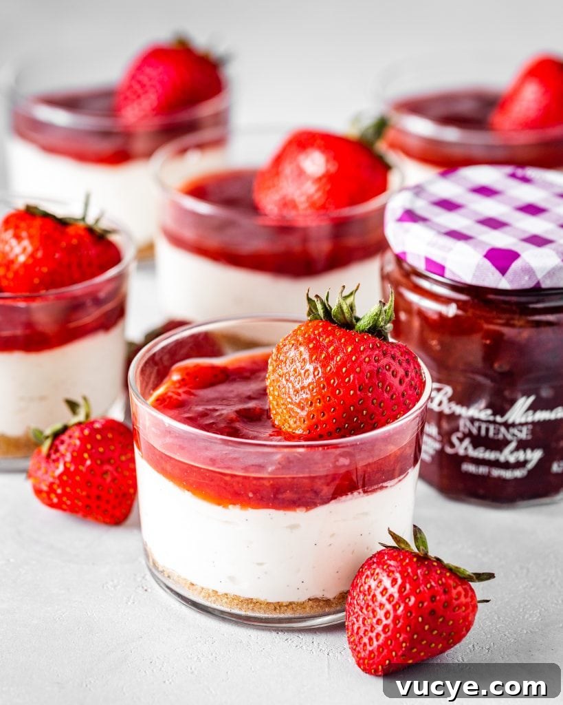 No Bake Strawberry Cheesecake Jars