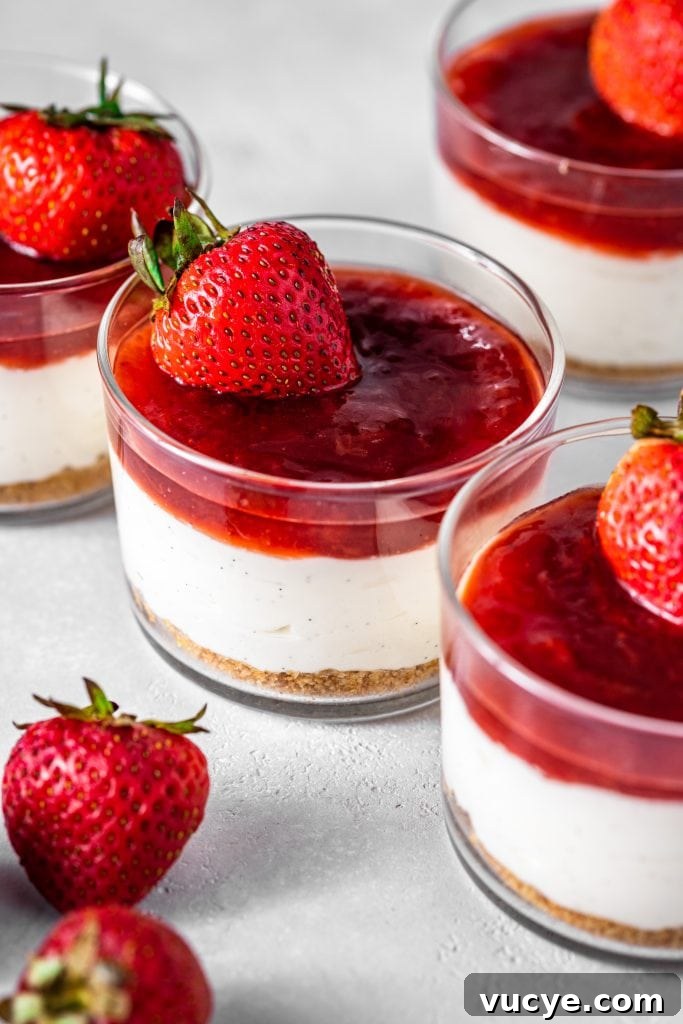 No Bake Strawberry Cheesecake Jars