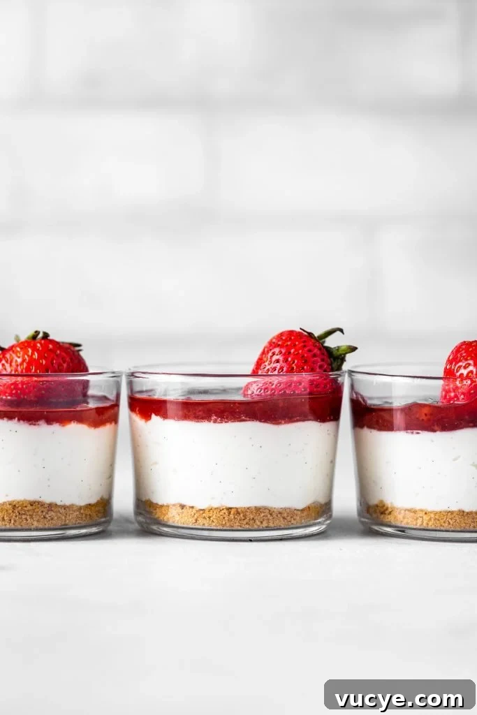 No Bake Strawberry Cheesecake Jars