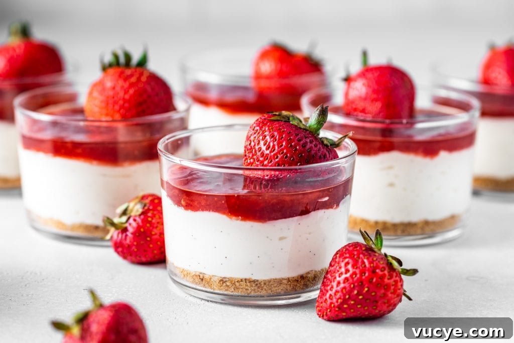 No Bake Strawberry Cheesecake Jars